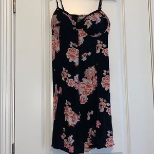 Navy floral sun dress